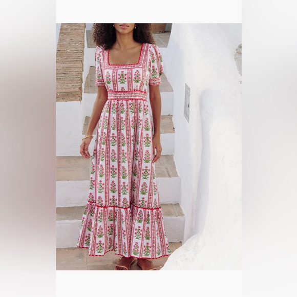 Pink City Prints Dresses & Skirts - NWT Pink City Lights Floral Square Neck Maxi Dress - Pink-Size Small